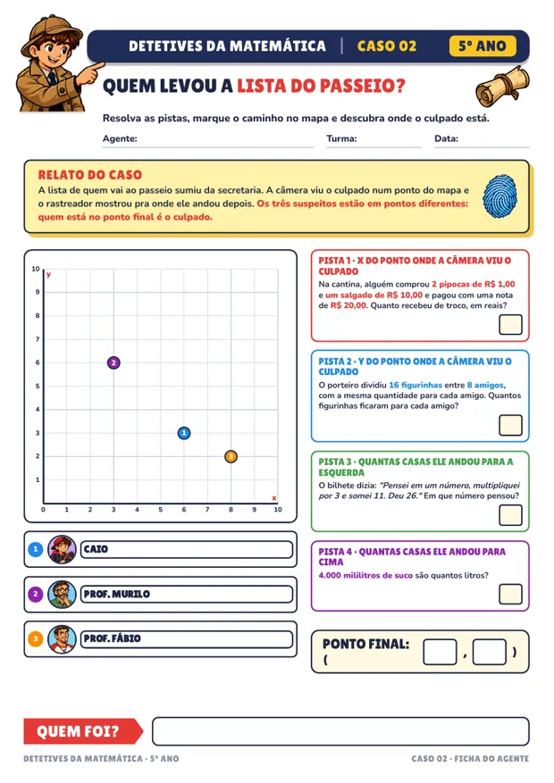 Detetives da Matemática · Página de exemplo 2